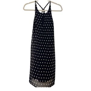 Charlotte Russe sleeveless dress, size M black w/white dots, racer back